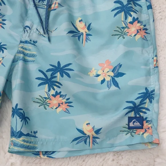 Quiksilver Men's Blue Tropical Print Shorts - Picture 4 of 17